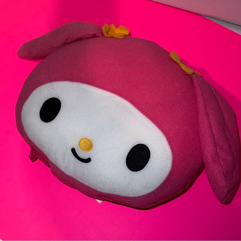 Sanrio My Melody Face Cushion Pillow Decor/Tablet Holder Pink Doll - Picture 1 of 11